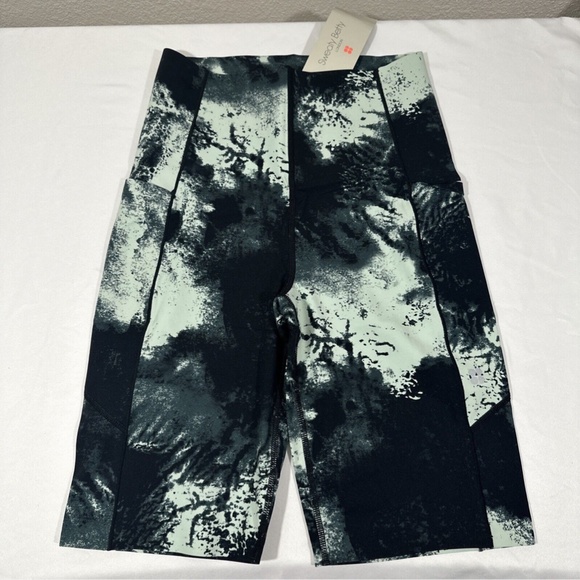 NWT $78 Sweaty Betty [ Small 6 ] Power High Waist‎ Pocket Bike Shorts Green - Picture 4 of 12